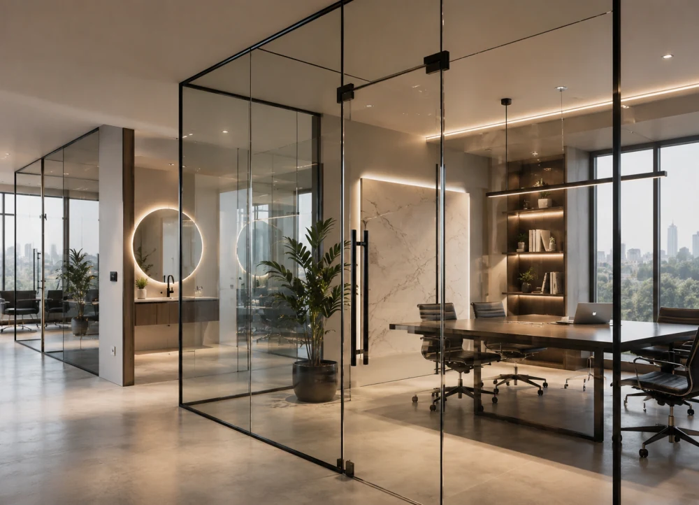 Стеклянная перегородка в интерьере GLASS LINE